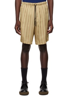 Dries Van Noten Khaki Striped Shorts