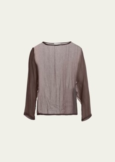 Dries Van Noten Men's Washed Silk Mousseline Long-Sleeve Shirt