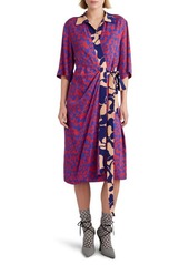 Dries Van Noten Mixed Abstract Print Wrap Dress