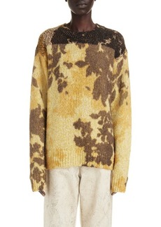 Dries Van Noten Mixed Print Alpaca Blend Sweater