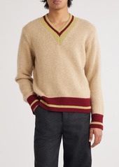 Dries Van Noten Moon Merino Wool & Alpaca Blend V-Neck Sweater