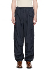 Dries Van Noten Navy Drawstring Cargo Pants