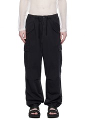 Dries Van Noten Navy Drawstring Cargo Pants