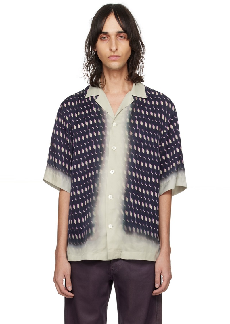 Dries Van Noten Navy Graphic Shirt