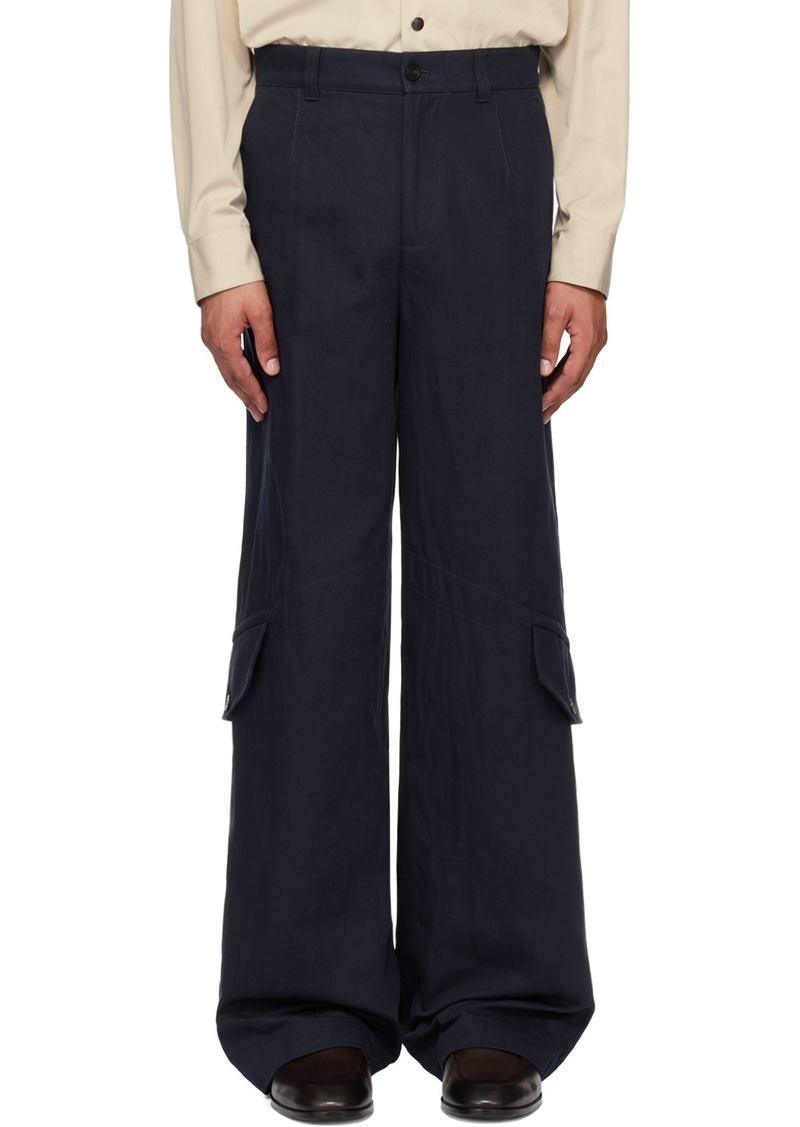 Dries Van Noten Navy Loose-Fit Cargo Pants