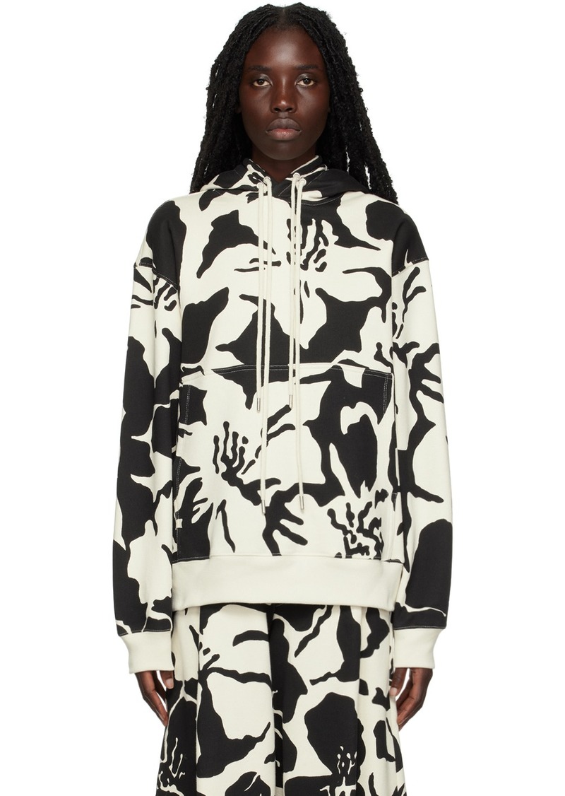 Dries Van Noten Off-White & Black Floral Hoodie