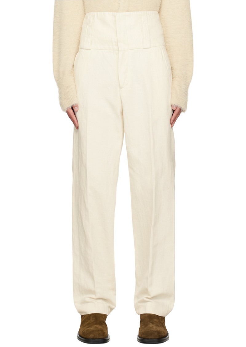 Dries Van Noten Off-White Creased Trousers