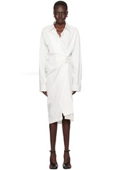 Dries Van Noten Off-White Draped Midi Dress