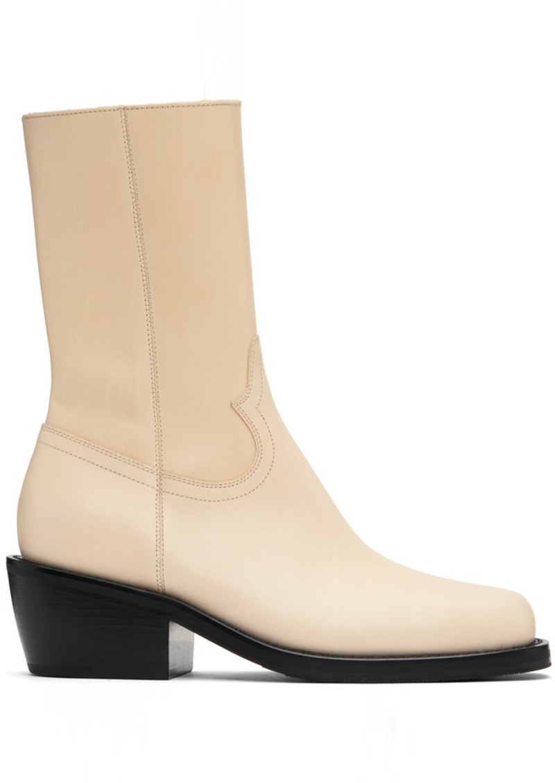 Dries Van Noten Off-White Paneled Boots