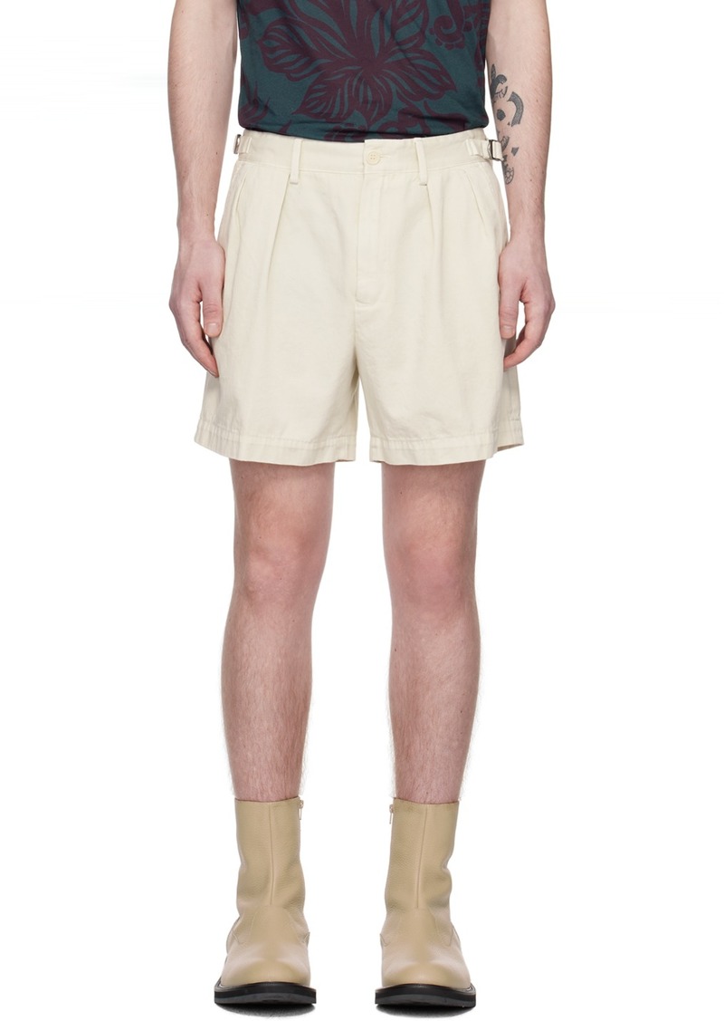 Dries Van Noten Off-White Pleated Shorts