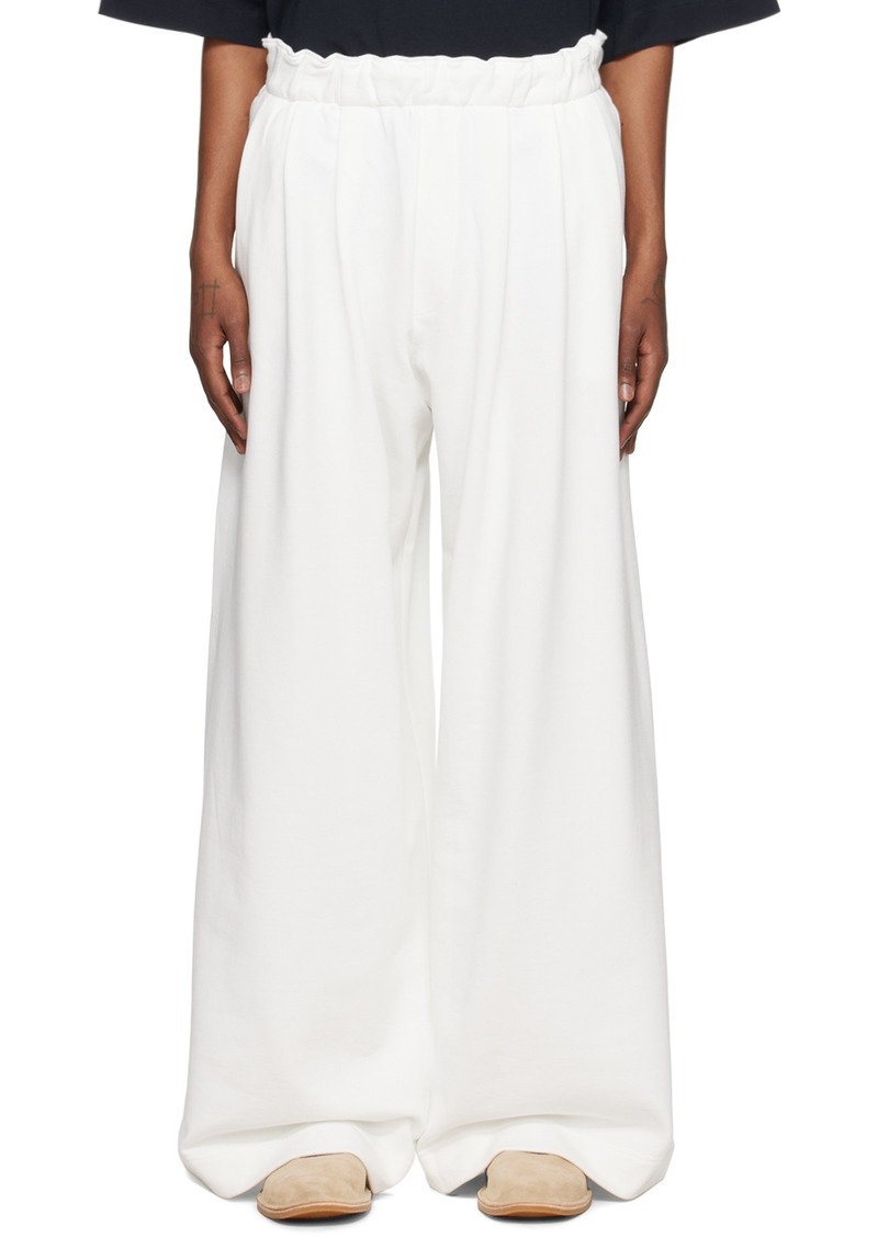 Dries Van Noten Off-White Pleated Sweatpants