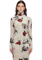 Dries Van Noten Off-White Rose Turtleneck