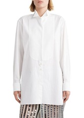 Dries Van Noten Oversize Cotton Poplin Tuxedo Shirt