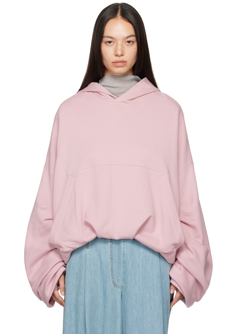 Dries Van Noten Pink Draped Hoodie