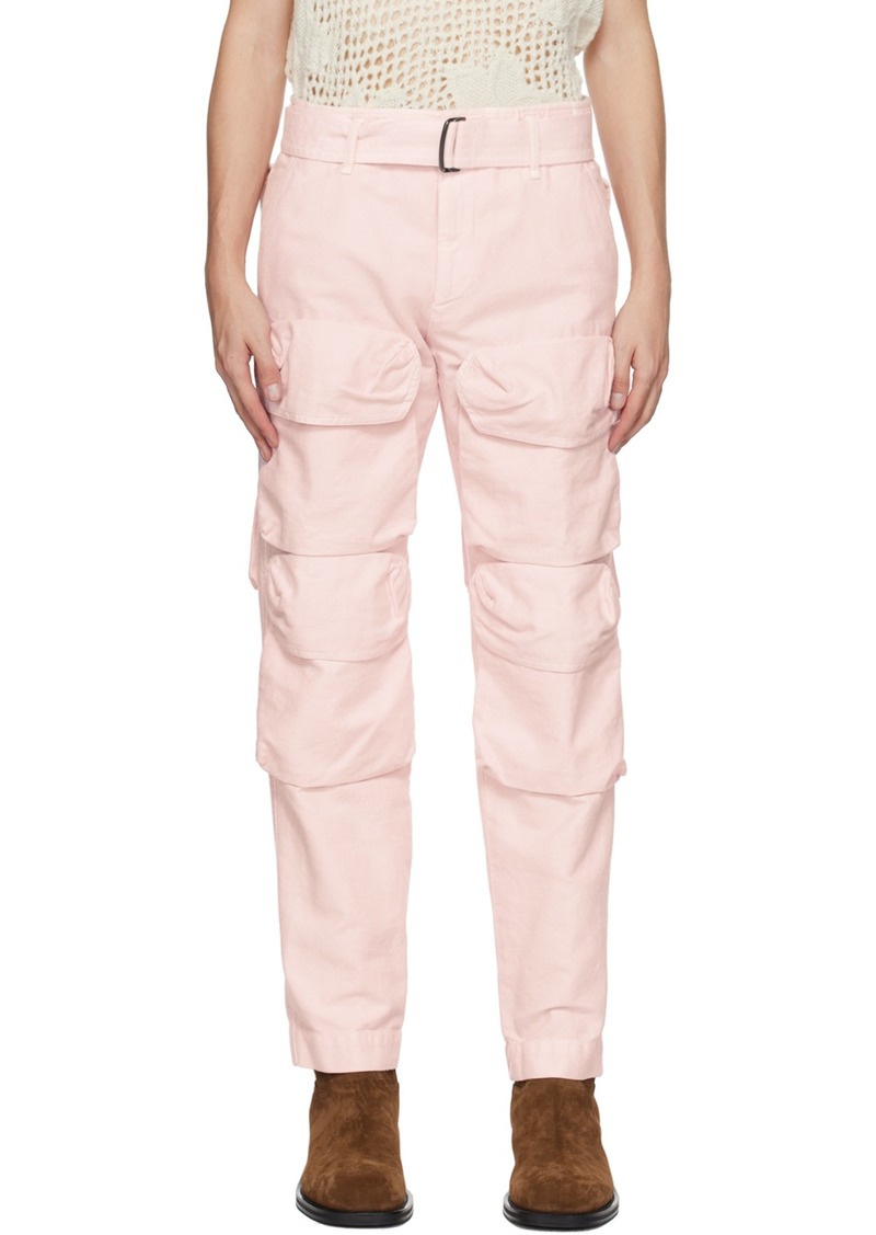 Dries Van Noten Pink Garment-Dyed Cargo Pants