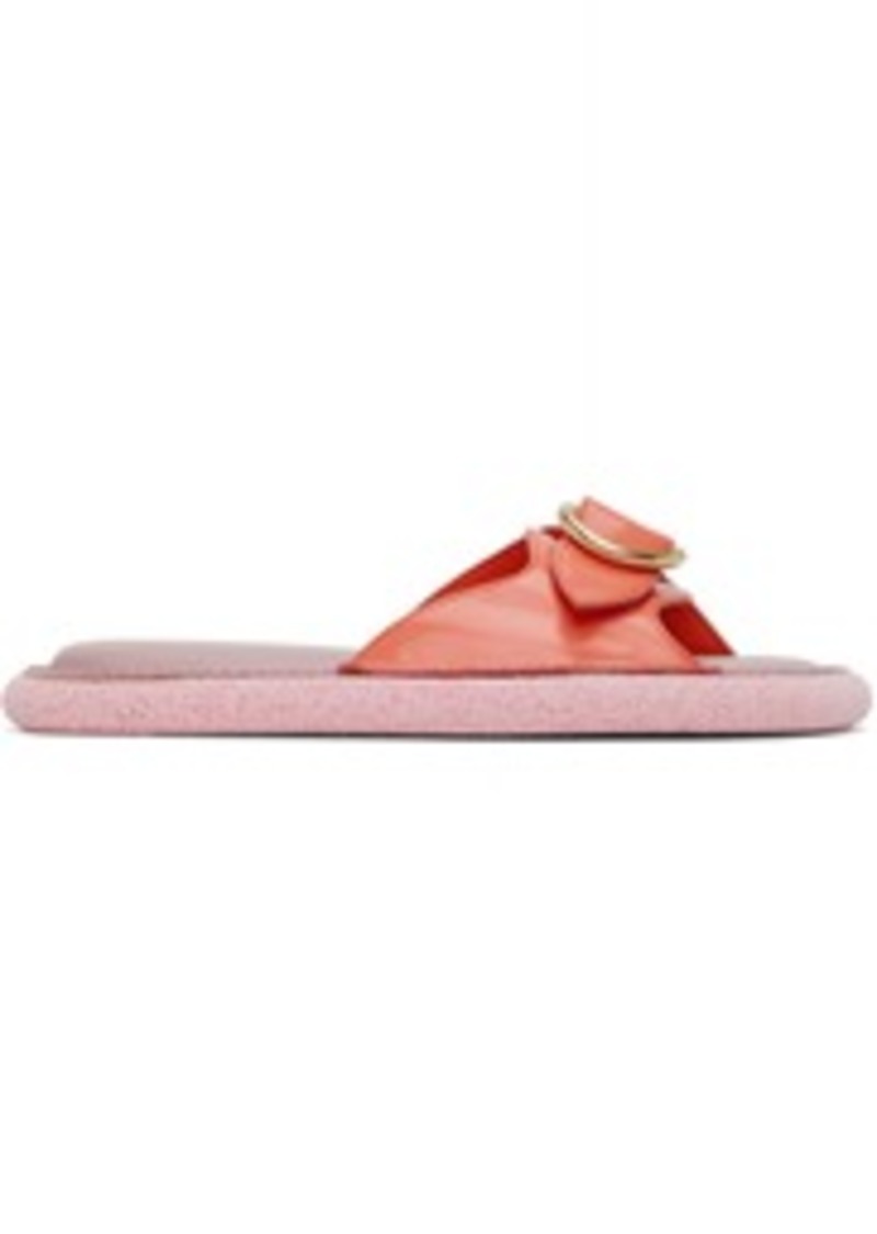 Dries Van Noten Pink Leather Flat Sandals