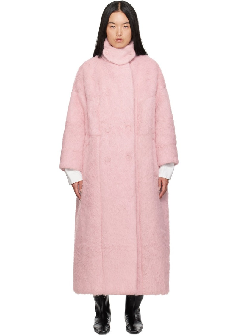 Dries Van Noten Pink Long Cocoon Coat