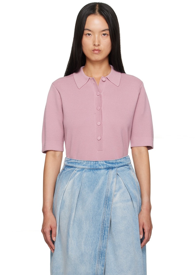 Dries Van Noten Pink Merino Wool Polo