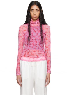 Dries Van Noten Pink Pattern Turtleneck