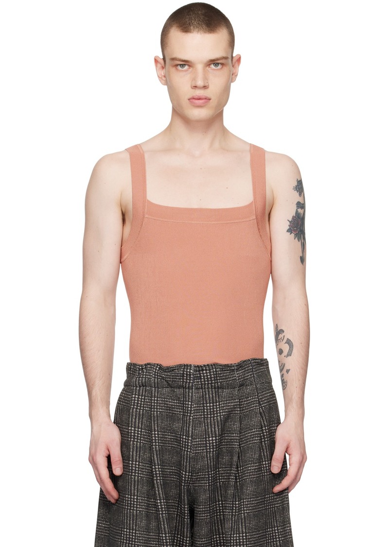 Dries Van Noten Pink Square Neck Tank Top