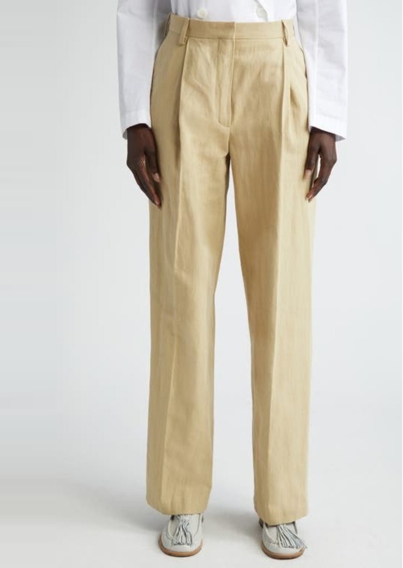 Dries Van Noten Portia Tailored Cotton & Linen Trousers