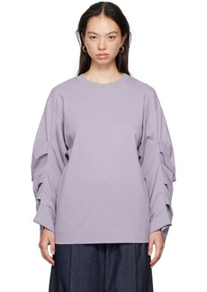 Dries Van Noten Purple Pleated Sleeves T-Shirt