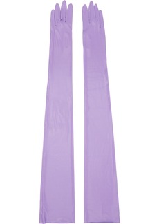 Dries Van Noten Purple Shiny Gloves