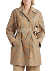 Dries Van Noten Ramblas Abstract Swirl Water Repellent Trench Coat