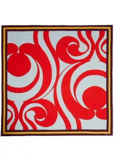 Dries Van Noten Red & Gray Ornate Motif Scarf