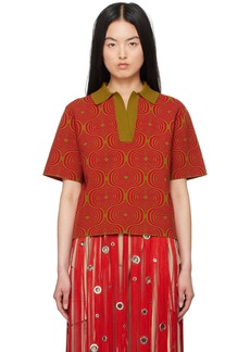 Dries Van Noten Red & Green Graphic Polo