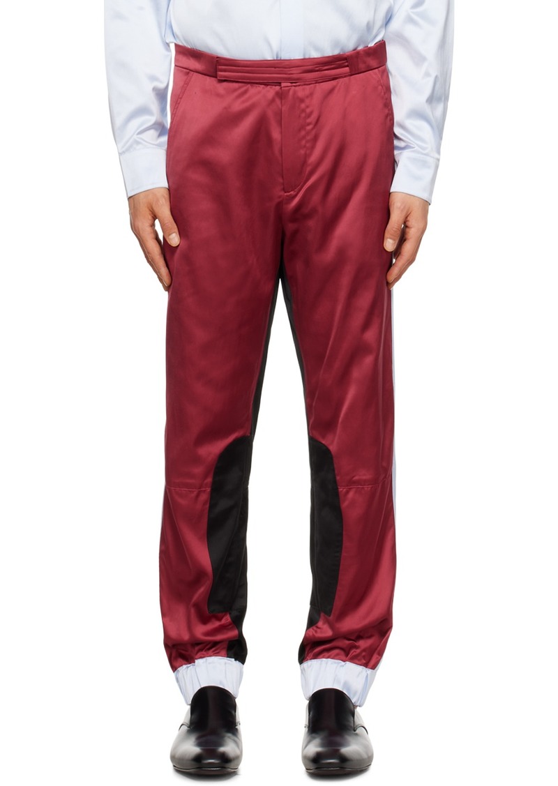 Dries Van Noten Red Paneled Trousers