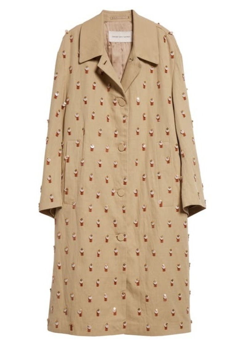 Dries Van Noten Rolendo Embellished Cotton & Linen Coat