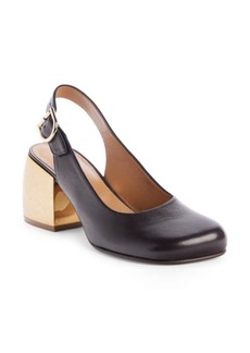 Dries Van Noten Rounded Square Toe Slingback Pump