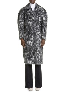 Dries Van Noten Royal Bis Zebra Jacquard Coat