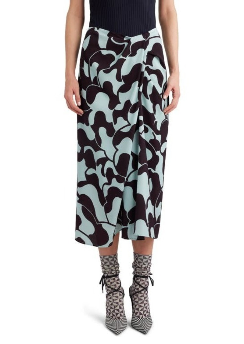 Dries Van Noten Sampa Abstract Print Midi Skirt