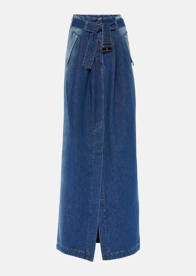 Dries Van Noten Savannas high-rise denim maxi skirt