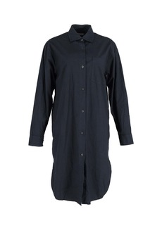 Dries Van Noten Shirt Dress in Navy Blue Polyester