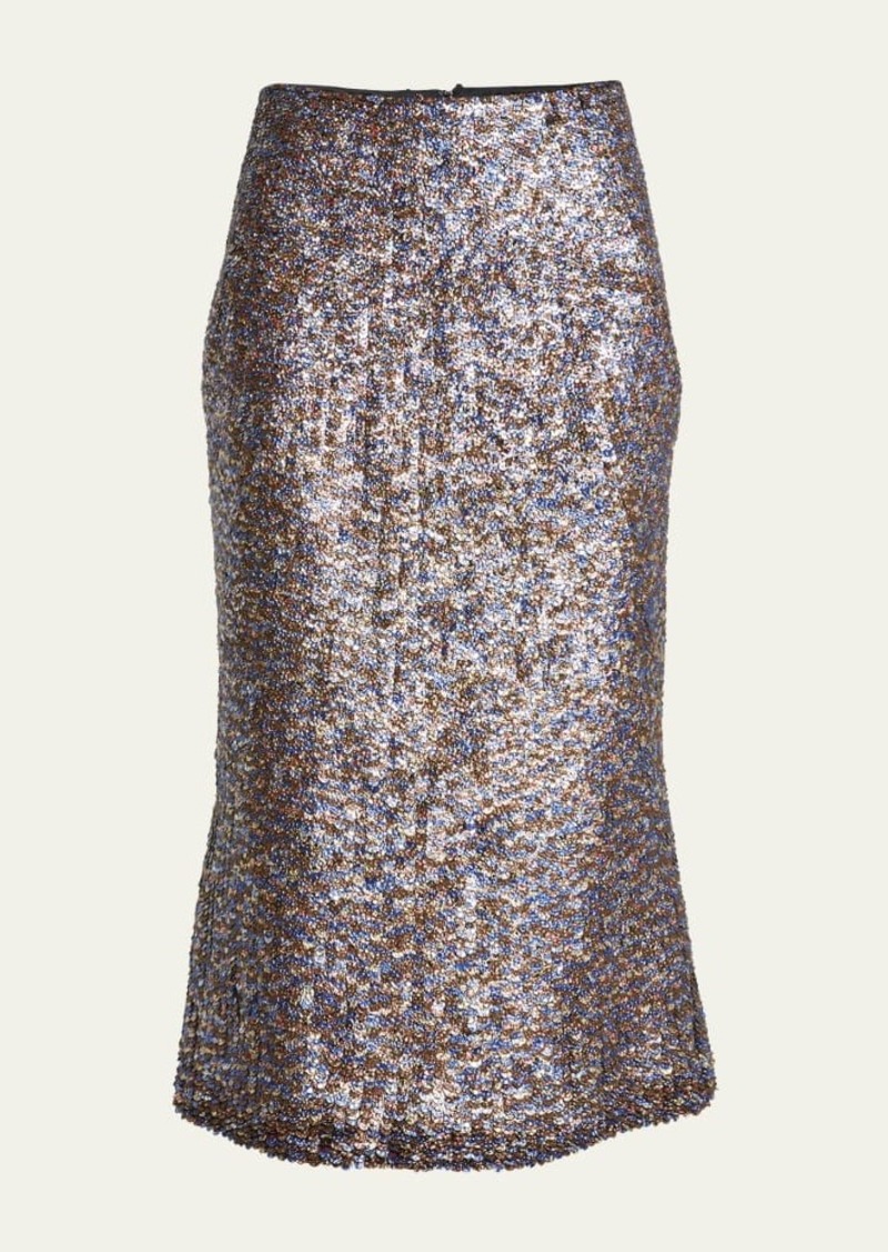 Dries Van Noten Sibyl Sequin Embellished Midi Skirt