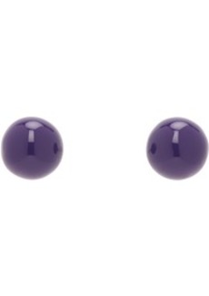 Dries Van Noten Silver & Purple Enameled Earrings