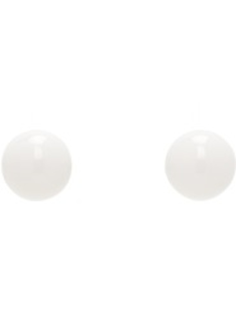 Dries Van Noten Silver & White Stud Earrings