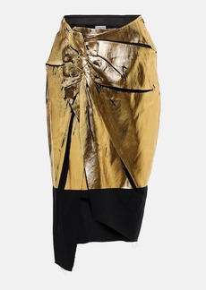 Dries Van Noten Sinam cotton and linen midi skirt