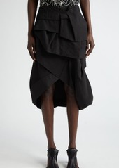 Dries Van Noten Sispy Draped Linen & Cotton Skirt