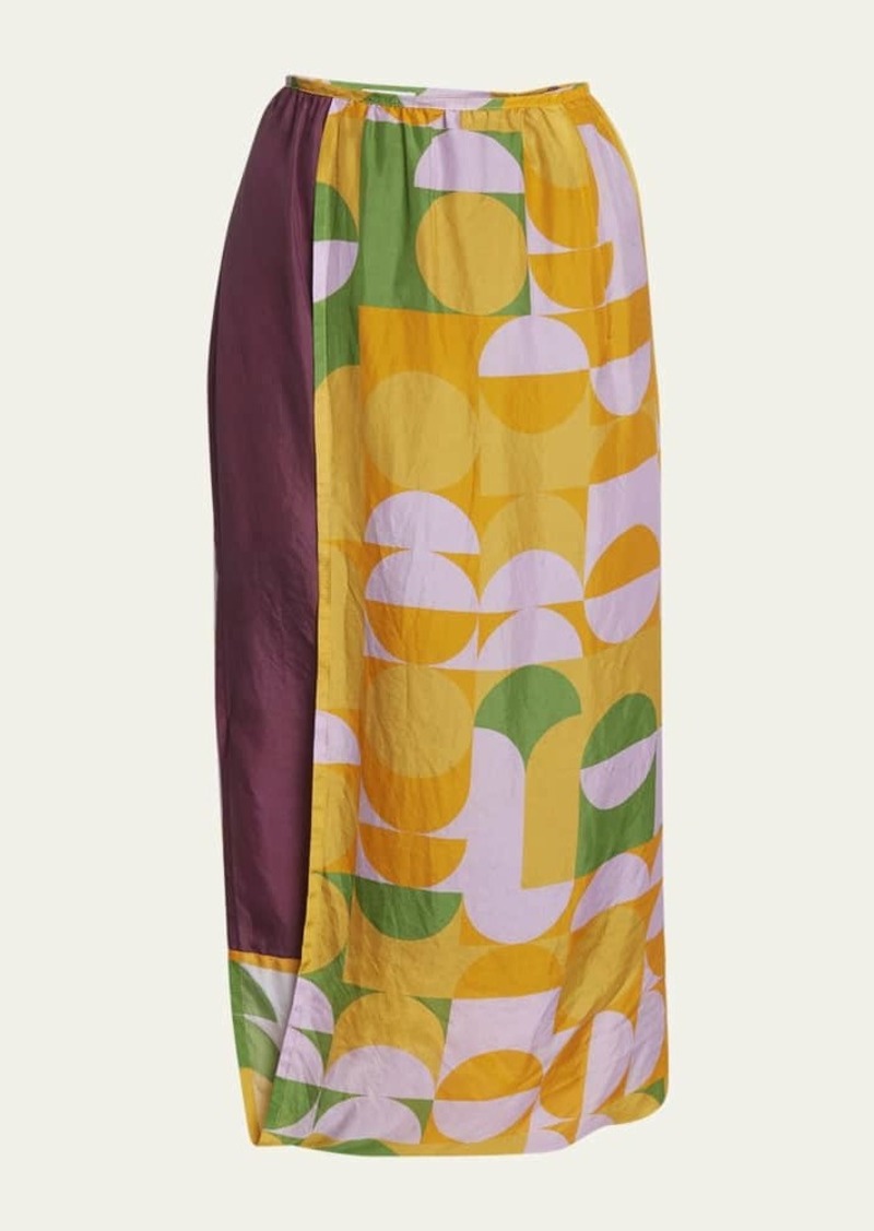 Dries Van Noten Spa Printed Midi Skirt