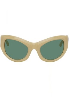 Dries Van Noten SSENSE Exclusive Beige Linda Farrow Edition Goggle Sunglasses