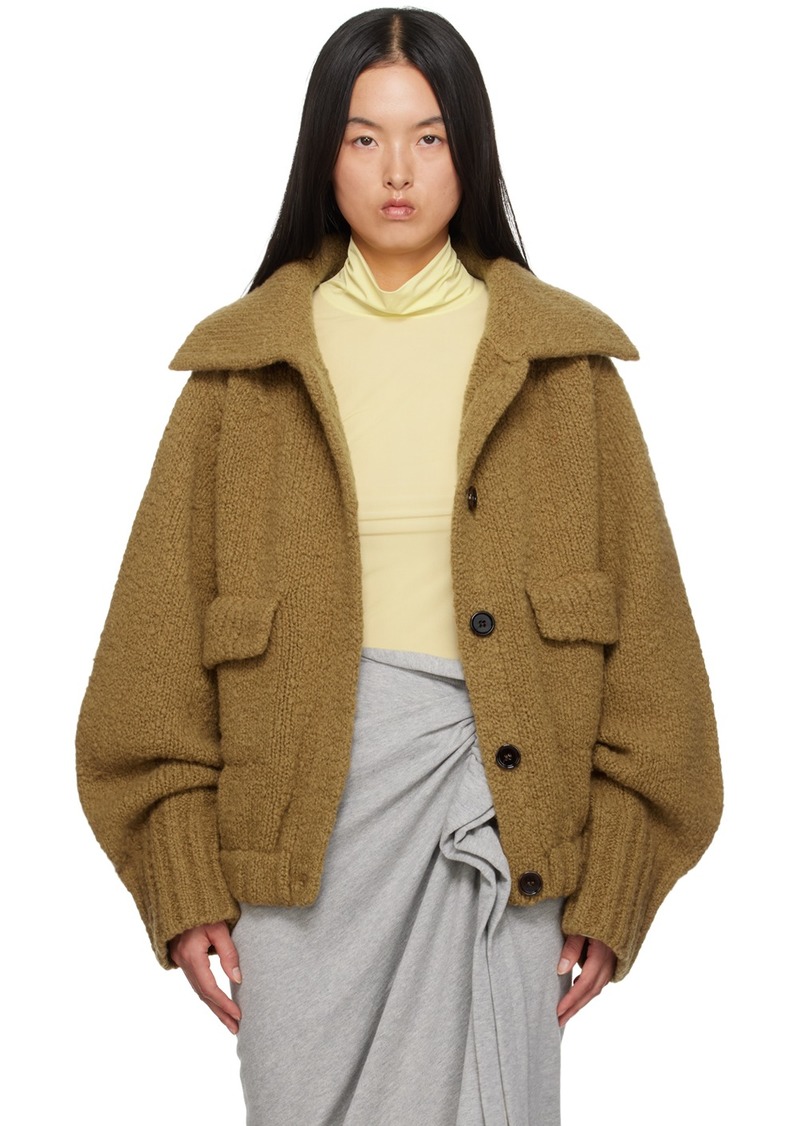 Dries Van Noten Tan Knit Wool Jacket