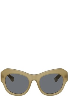 Dries Van Noten Tan Linda Farrow Edition Cat-Eye Sunglasses