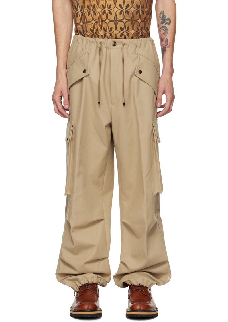 Dries Van Noten Tan Loose Cargo Pants