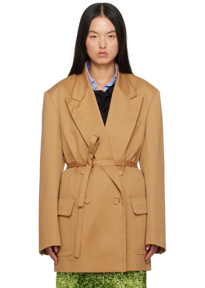 Dries Van Noten Tan Oversized Blazer