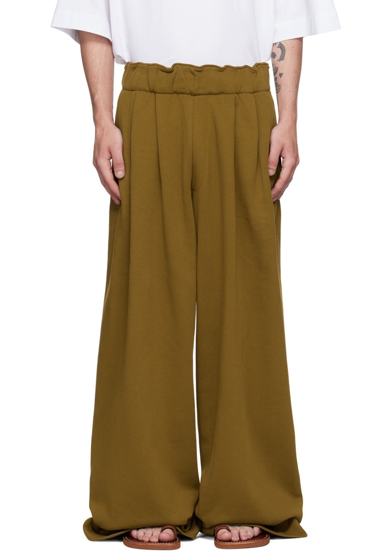 Dries Van Noten Tan Pleated Sweatpants