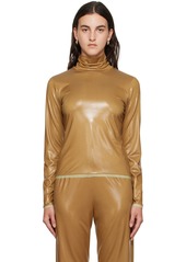 Dries Van Noten Tan Raw Edge Turtleneck